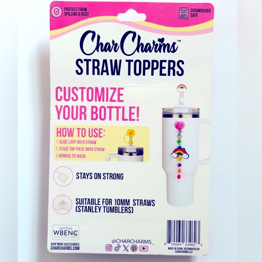 NEW!!! Char Charms Easter Straw Topper 4 Pack Set For Tumblers!-(NWT) - Picture 2 of 9